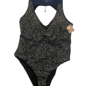 Black and White Polka Dot Swimsuit
